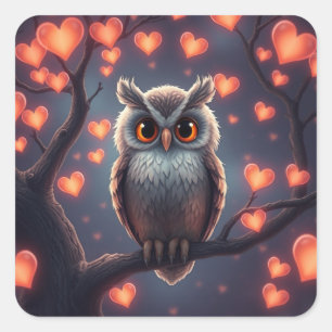Stickers Chouette Romantique