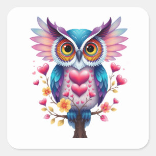 Stickers Chouette Romantique