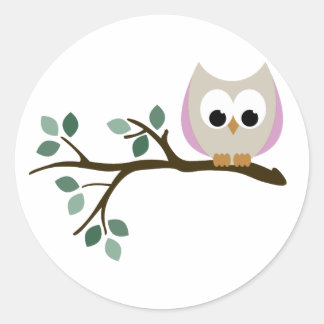 Stickers Chouette rose