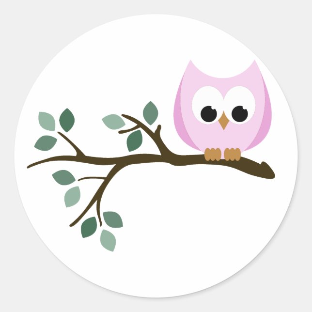 Stickers Chouette rose (Devant)