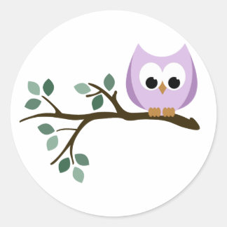 Stickers Chouette violette