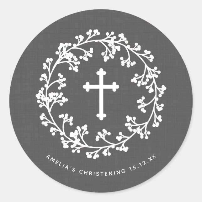 Stickers Christening à la respiration du bébé (Devant)