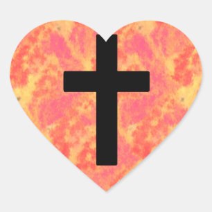 Stickers Christian Cross Sunrise Couleur Arrière -