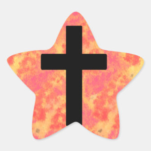 Stickers Christian Cross Sunrise Couleur Arrière -
