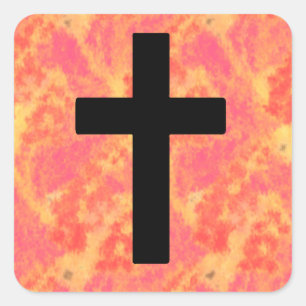 Stickers Christian Cross Sunrise Couleur Arrière -