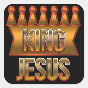Stickers Christian King Jesus Gold Crown