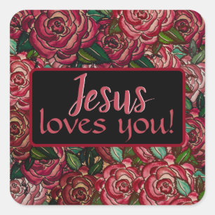 Stickers Christian Watercolor Red Rose