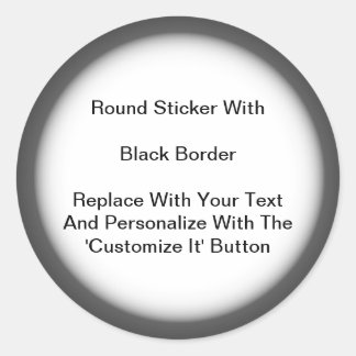 Stickers Circulaires Bordure Gris Noir Sur Feuille