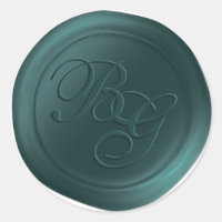 Stickers cire à double monogramme Turquoise foncé