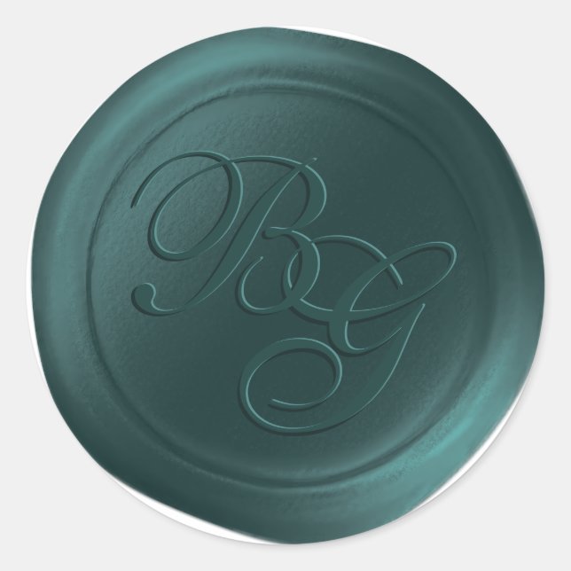 Stickers cire à double monogramme Turquoise foncé (Devant)
