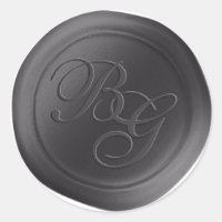 Stickers cire double monogramme gris foncé