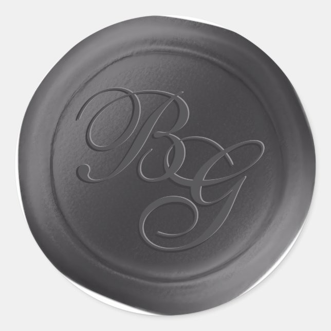Stickers cire double monogramme gris foncé (Devant)