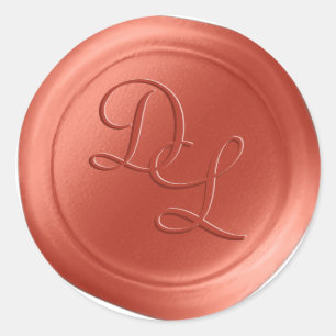 Stickers cire en terre cuite 2 lettres Monogramme