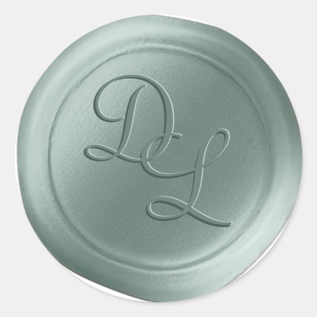 Stickers cire Eucalyptus 2 Lettre Monogramme (Devant)