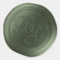 Stickers cire Juniper Green Double Monogramme