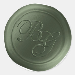 Stickers cire Juniper Green Double Monogramme