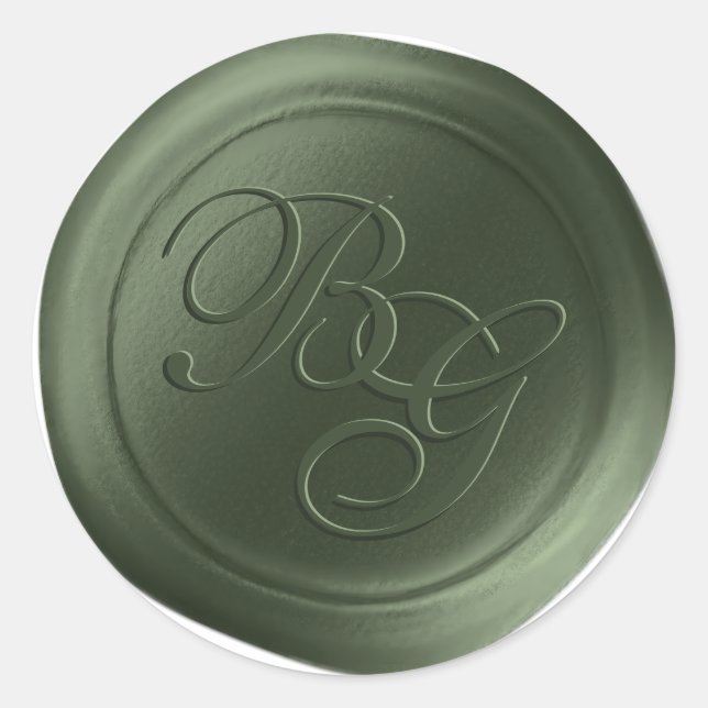 Stickers cire Juniper Green Double Monogramme (Devant)