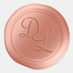 Stickers cire Monogramme 2 lettres Peach Fuzz