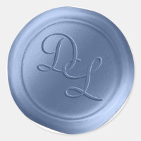 Stickers cire Monogramme bleu 2 lettres
