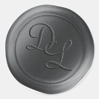 Stickers cire monogramme gris foncé 2 lettres