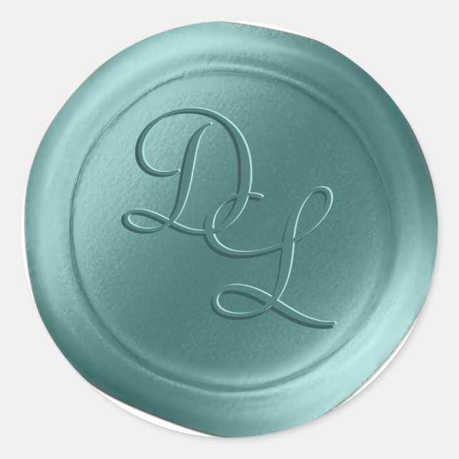 Stickers cire Monogramme Mint Green 2 Letter (Devant)