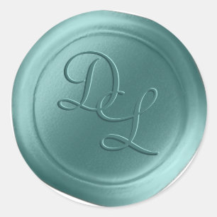 Stickers cire Monogramme Mint Green 2 Letter