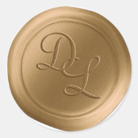 Stickers cire Monogramme or antique 2 lettres