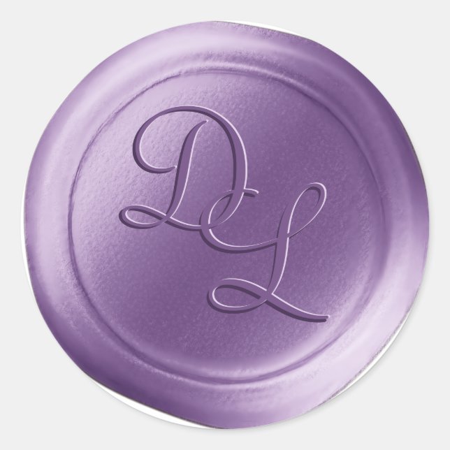 Stickers cire orchidée violet 2 lettres Monogramme (Devant)