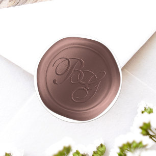 Stickers cire Pecan Brown Double Monogramme