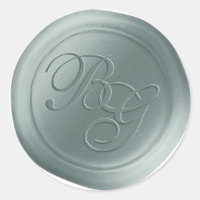 Stickers cire Raindrop Green Double Monogramme