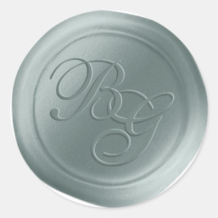 Stickers cire Raindrop Green Double Monogramme