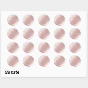 Stickers cire rose double monogramme