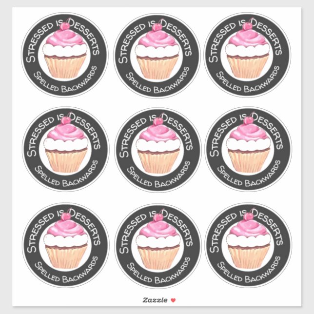 Stickers Citations d'anniversaire amusant Pink Cup (Feuille)