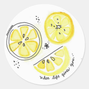 Stickers citron aquarelle