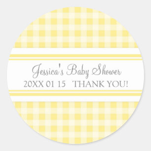 Stickers Citron En vichy Baby shower Favoriser