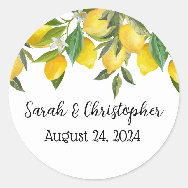 Stickers citron pour Mariages (Devant)
