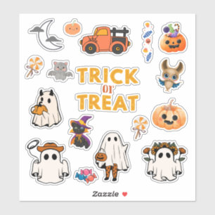Stickers Citrouille de fantôme d'Halloween pour le