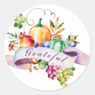 Stickers Citrouille de Thanksgiving et rond de fru