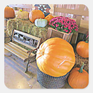 Stickers citrouille et Country Bench Halloween