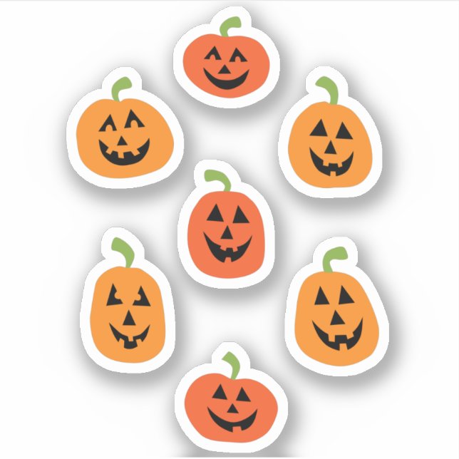Stickers Citrouille Halloween Cute Custom-Cut Viny (Devant)