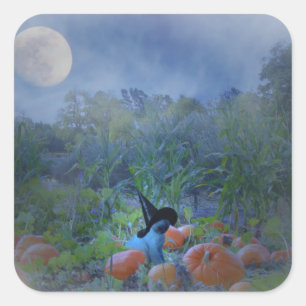 Stickers Citrouille Halloween Super Cute Chat