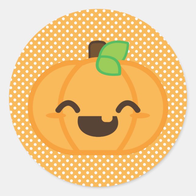 Stickers Citrouille Kawaii Jack-o'-lantern (Devant)