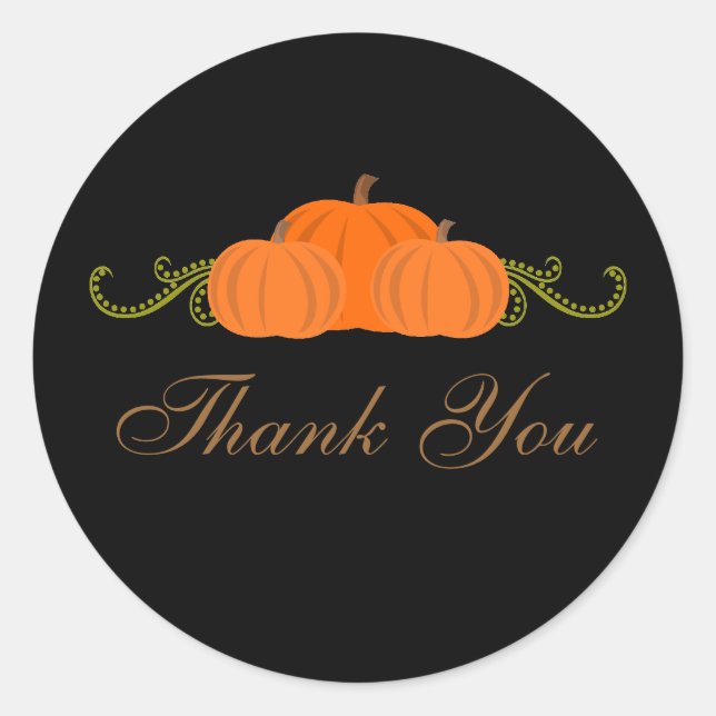 Stickers citrouille Merci  (foncé) (Devant)