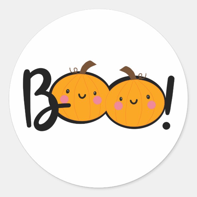 Stickers Citrouille Smiling Boo Halloween (Devant)