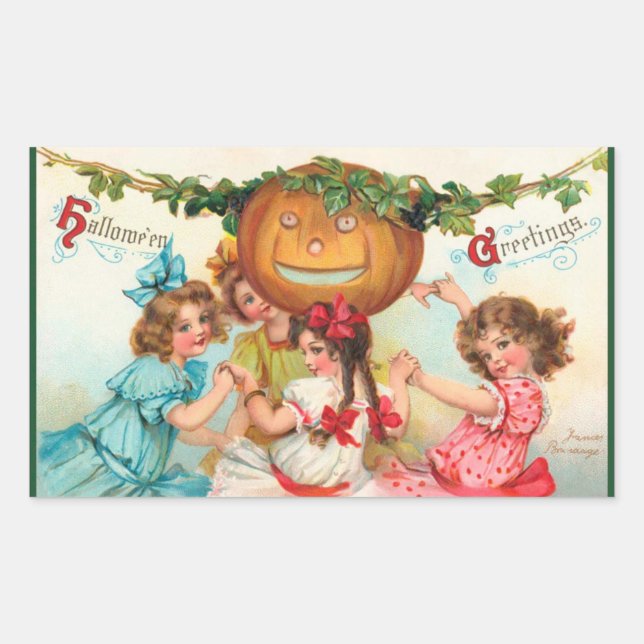 Stickers Citrouille vintage Halloween (Devant)