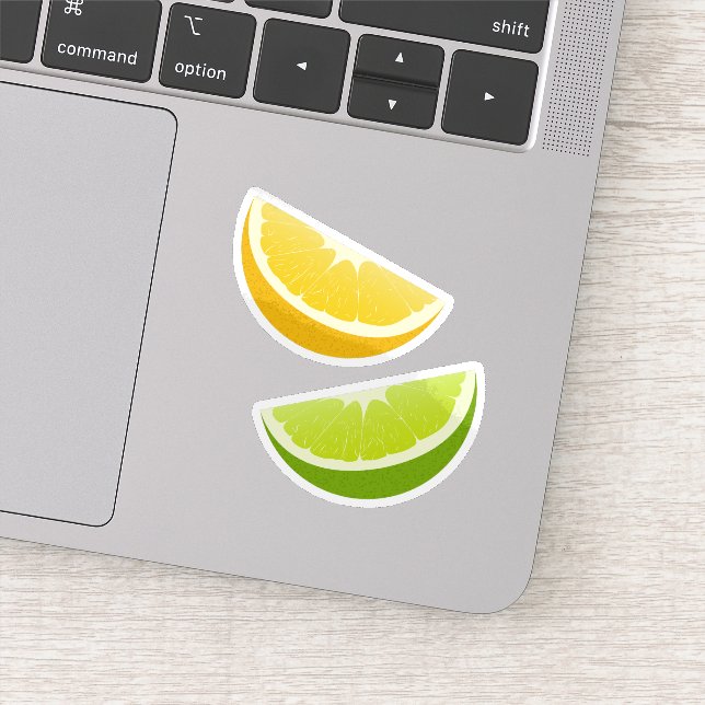 Stickers Citrus avec des tranches de citron et de  (Détail)