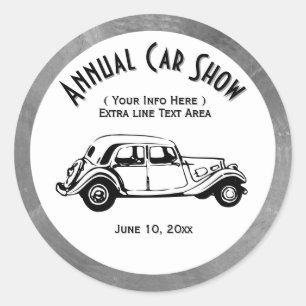 Stickers Classic Car Show Personnaliser double lig