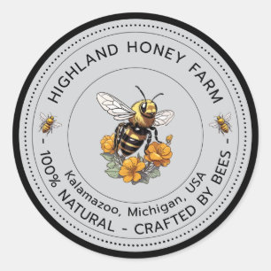 Stickers Classic Pure Honey Round Design modifiabl