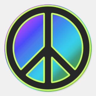 Stickers Classic rond Signal de Paix