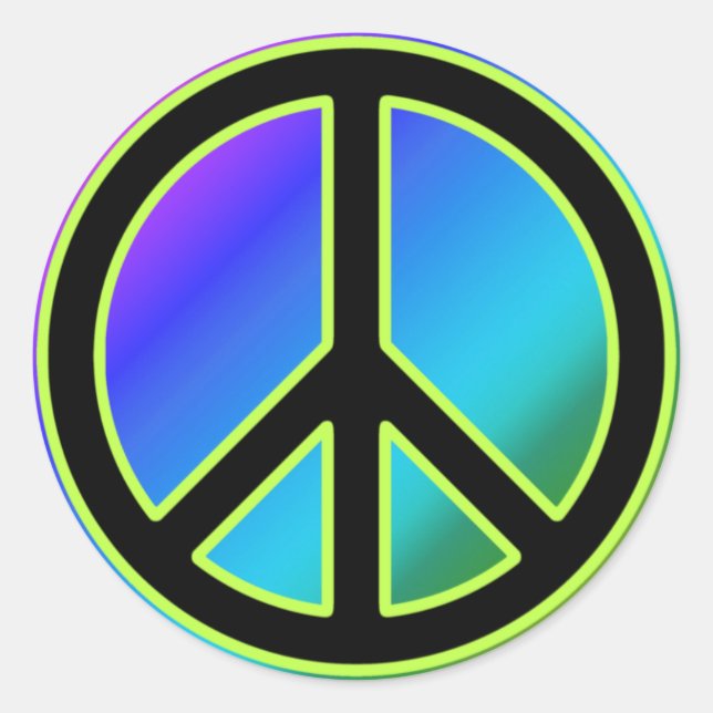 Stickers Classic rond Signal de Paix (Devant)